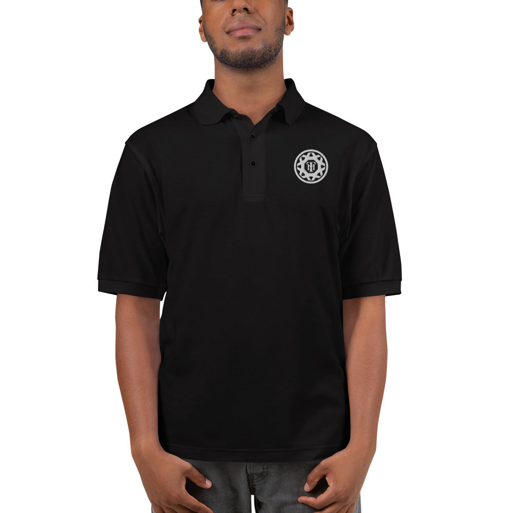 men's emblem polo