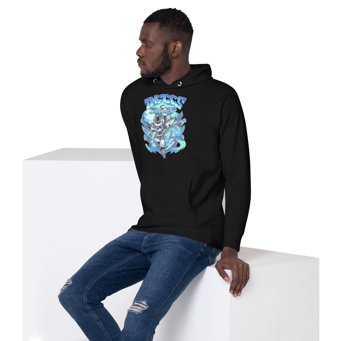 space blue hoodie